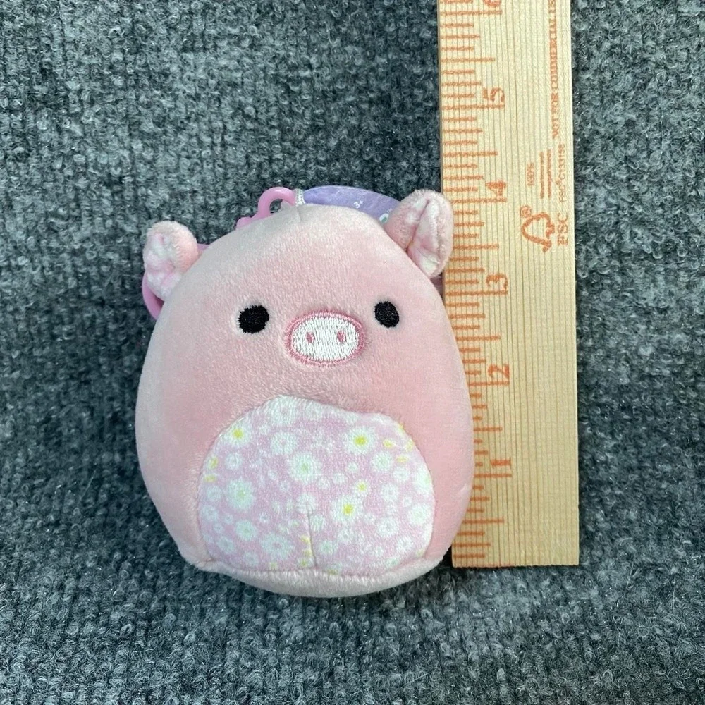 SQUISHMALLOWS PINK FLORAL EASTER PETER PIG CLIP ON STUFFED TOY PLUSH